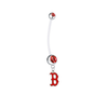 Boston Red Sox B Logo Pregnancy Maternity Red Belly Button Navel Ring - Pick Your Color
