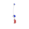 Boston Red Sox B Logo Pregnancy Maternity Blue Belly Button Navel Ring - Pick Your Color
