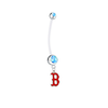 Boston Red Sox B Logo Boy/Girl Light Blue Pregnancy Maternity Belly Button Navel Ring
