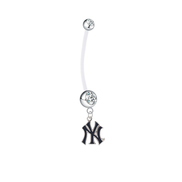 New York Yankees Style 2 Boy/Girl Clear Pregnancy Maternity Belly Button Navel Ring