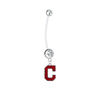 Cleveland Indians Pregnancy Maternity Clear Belly Button Navel Ring - Pick Your Color