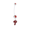Philadelphia Phillies Pregnancy Maternity Red Belly Button Navel Ring - Pick Your Color