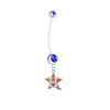 Houston Astros Style 2 Pregnancy Maternity Blue Belly Button Navel Ring - Pick Your Color