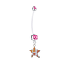 Houston Astros Style 2 Pregnancy Maternity Pink Belly Button Navel Ring - Pick Your Color