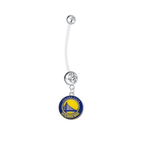 Golden State Warriors Pregnancy Maternity Clear Belly Button Navel Ring - Pick Your Color