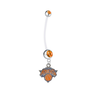 New York Knicks Pregnancy Orange Maternity Belly Button Navel Ring - Pick Your Color