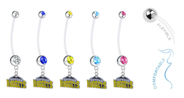 Denver Nuggets Pregnancy Maternity Belly Button Navel Ring - Pick Your Color