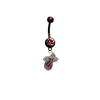 Miami Heat NBA Basketball Black w/ Red Gem Belly Button Navel Ring - Pick Your Color