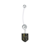 Vegas Golden Knights Pregnancy Maternity Clear Belly Button Navel Ring - Pick Your Color