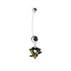 Pittsburgh Penguins Pregnancy Maternity Black Belly Button Navel Ring - Pick Your Color