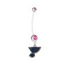 St Louis Blues Pregnancy Maternity Pink Belly Button Navel Ring - Pick Your Color
