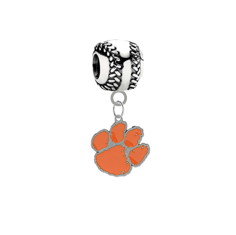 Clemson Tigers Softball European Bracelet Charm (Pandora Compatible)