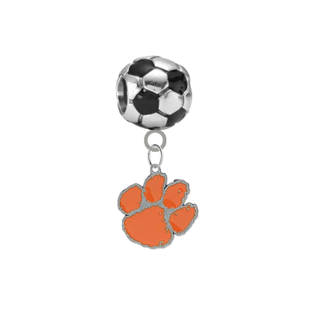 Clemson Tigers Soccer European Bracelet Charm (Pandora Compatible)