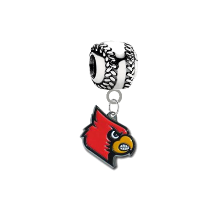Louisville Cardinals Softball European Bracelet Charm (Pandora Compatible)