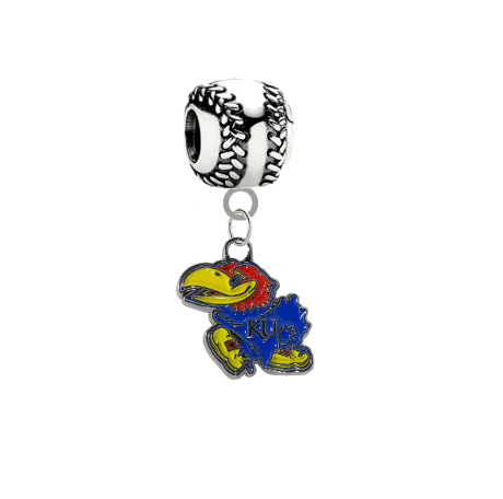 Kansas Jayhawks Softball European Bracelet Charm (Pandora Compatible)