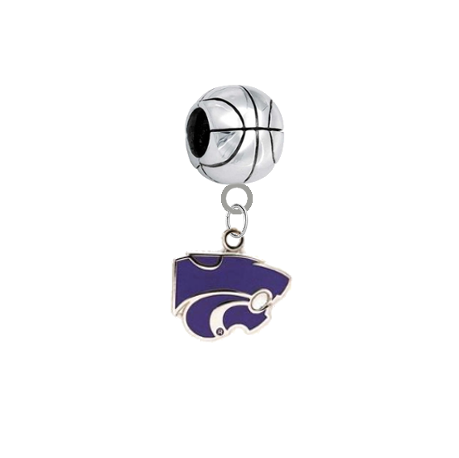 Kansas State Wildcats Basketball European Bracelet Charm (Pandora Compatible)