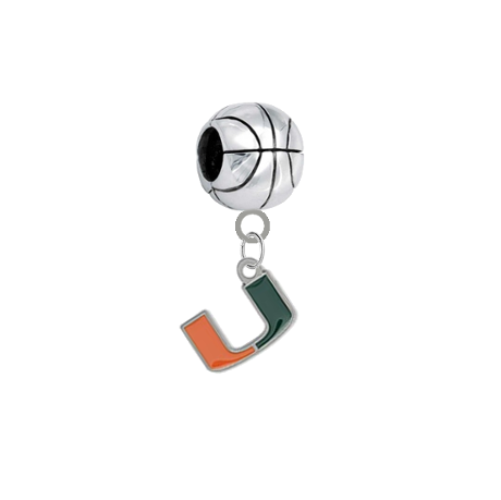 Miami Hurricanes Basketball European Bracelet Charm (Pandora Compatible)