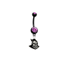 Central Florida Knights Black w/ Pink Gem College Belly Button Navel Ring
