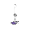 Wisconsin Whitewater Warhawks WHITE College Belly Button Navel Ring