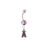 Los Angeles Angels Silver Pink Swarovski Belly Button Navel Ring - Customize Gem Colors