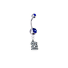 St Louis Cardinals Silver Blue Swarovski Belly Button Navel Ring - Customize Gem Colors