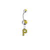 Pittsburgh Pirates Silver Gold Swarovski Belly Button Navel Ring - Customize Gem Colors