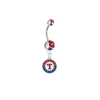 Texas Rangers Silver Red Swarovski Belly Button Navel Ring - Customize Gem Colors