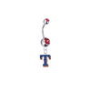 Texas Rangers Style 2 Silver Red Swarovski Belly Button Navel Ring - Customize Gem Colors