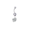 Washington Nationals Silver Clear Swarovski Belly Button Navel Ring - Customize Gem Colors