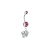 Washington Nationals Silver Red Swarovski Belly Button Navel Ring - Customize Gem Colors