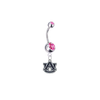 Auburn Tigers Silver Pink Swarovski Belly Button Navel Ring - Customize Gem Colors