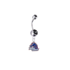 Boise State Broncos SilverBlack Swarovski Belly Button Navel Ring - Customize Gem Colors