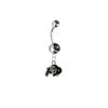 Colorado Buffaloes Silver Black Swarovski Belly Button Navel Ring - Customize Gem Colors
