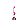 Montana Grizzlies Silver Pink Swarovski Belly Button Navel Ring - Customize Gem Colors