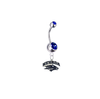 Nevada Wolfpack Silver Blue Swarovski Belly Button Navel Ring - Customize Gem Colors