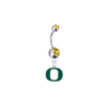 Oregon Ducks Silver Gold Swarovski Belly Button Navel Ring - Customize Gem Colors