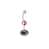 Penn State Nittany Lions Silver Pink Swarovski Belly Button Navel Ring - Customize Gem Colors
