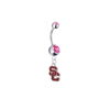 USC Trojans Style 2 Silver Pink Swarovski Belly Button Navel Ring - Customize Gem Colors