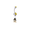 Wake Forest Demon Deacons Silver Gold Swarovski Belly Button Navel Ring - Customize Gem Colors