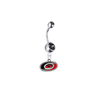 Carolina Hurricanes Silver Black Swarovski Belly Button Navel Ring - Customize Gem Colors
