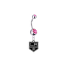 Los Angeles Kings Silver Pink Swarovski Belly Button Navel Ring - Customize Gem Colors