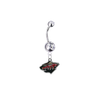 Minnesota Wild Silver Clear Swarovski Belly Button Navel Ring - Customize Gem Colors