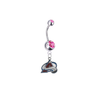 Colorado Avalanche Silver Pink Swarovski Belly Button Navel Ring - Customize Gem Colors