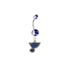 St Louis Blues Silver Blue Swarovski Belly Button Navel Ring - Customize Gem Colors