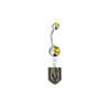 Vegas Golden Knights Silver Gold Swarovski Belly Button Navel Ring - Customize Gem Colors