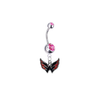 Washington Capitals Silver Pink Swarovski Belly Button Navel Ring - Customize Gem Colors