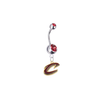 Cleveland Cavaliers Style 2 Silver Red Swarovski Belly Button Navel Ring - Customize Gem Colors