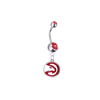 Atlanta Hawks Silver Red Swarovski Belly Button Navel Ring - Customize Gem Colors