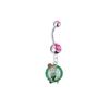 Boston Celtics Silver Pink Swarovski Belly Button Navel Ring - Customize Gem Colors