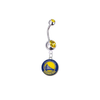 Golden State Warriors Silver Gold Swarovski Belly Button Navel Ring - Customize Gem Colors